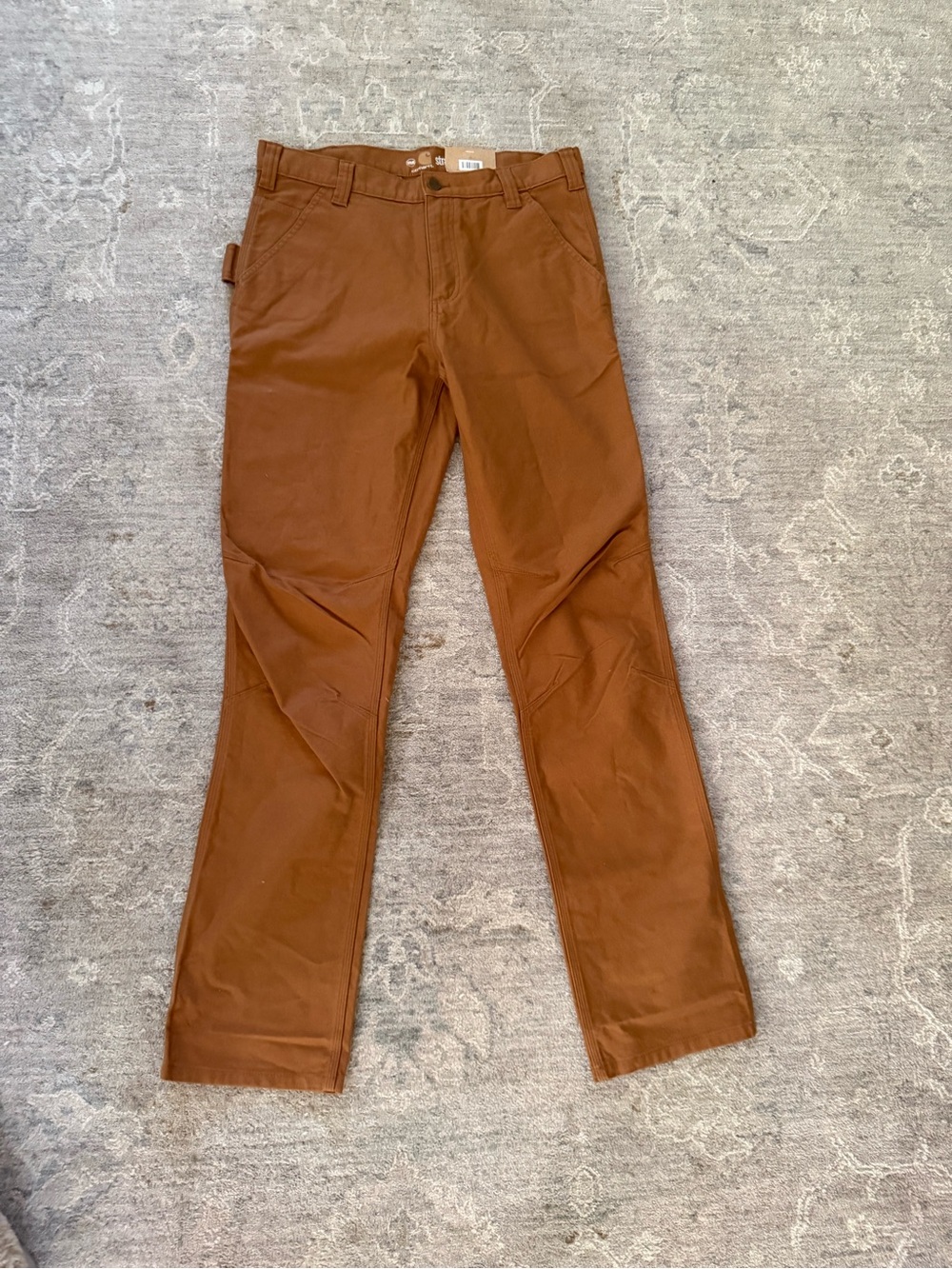 NEW Carhartt Brown Rugged Flex Duck Dungaree Straight Fit Pants 34x36 - Picture 3 of 5